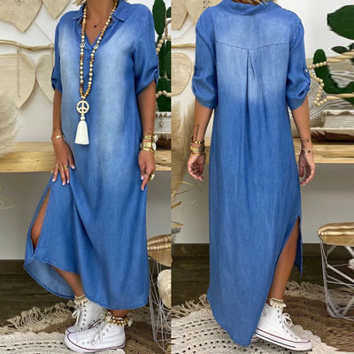 LEA™ | Langes Jeans-Kleid