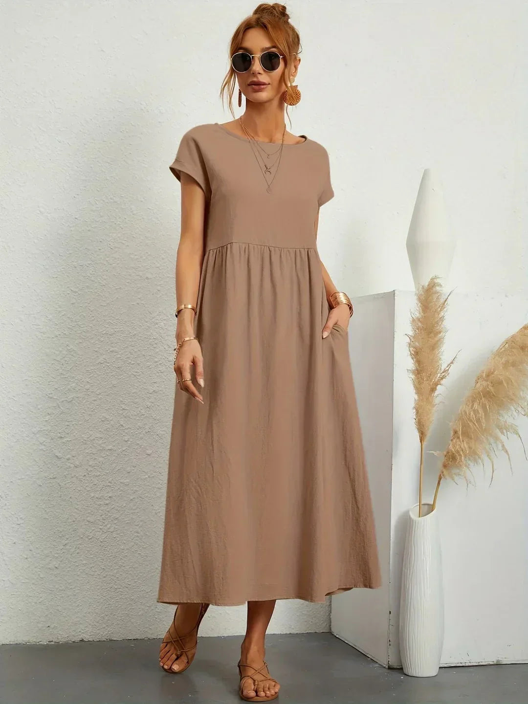 Anja™ - Leichtes, weiches Kleid mit Taschen