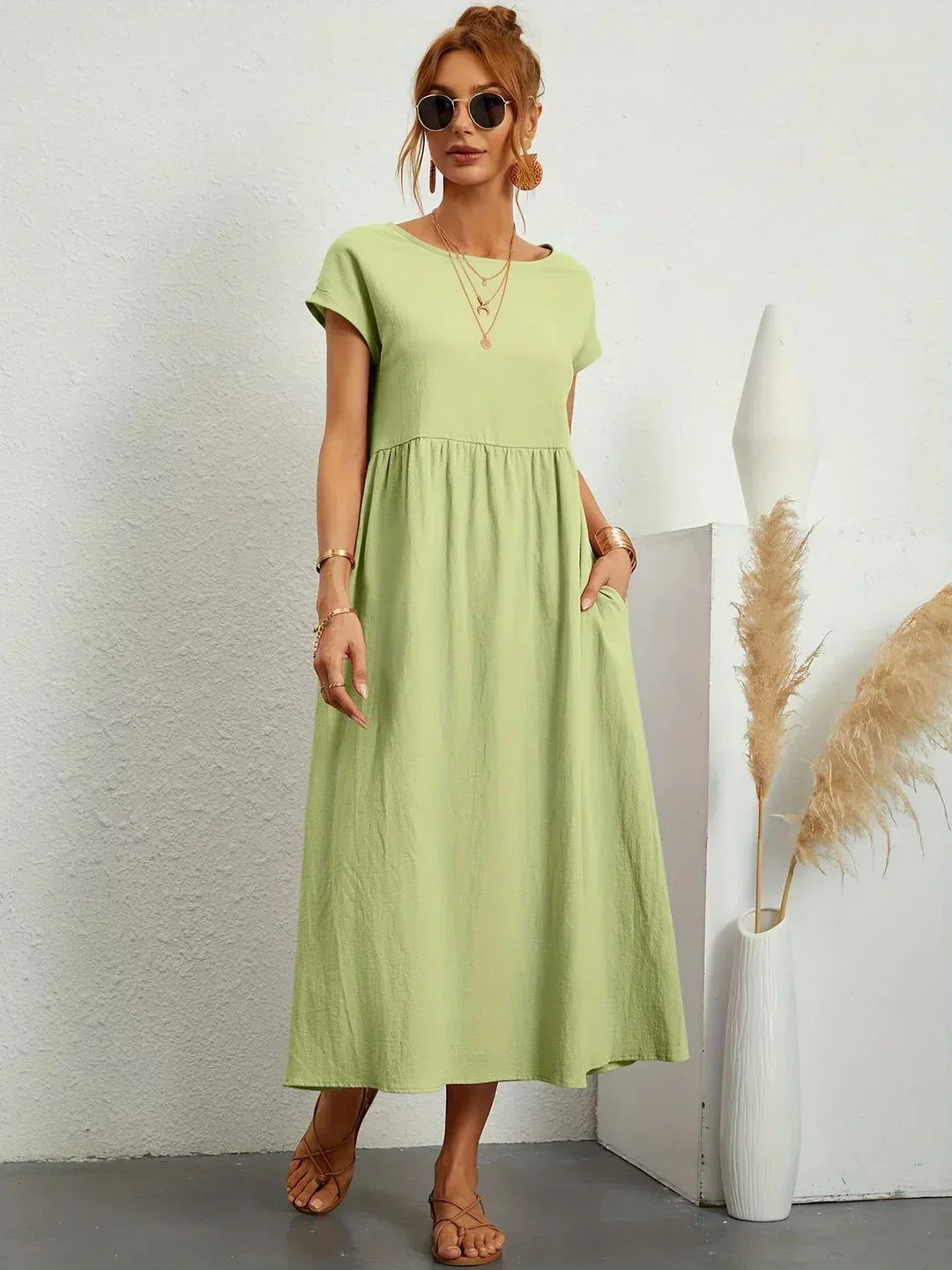 Anja™ - Leichtes, weiches Kleid mit Taschen